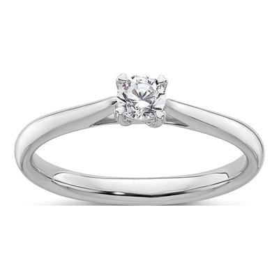 14K White Gold 1/4 ct tw Lab-Grown Diamond Round Solitaire Engagement Ring