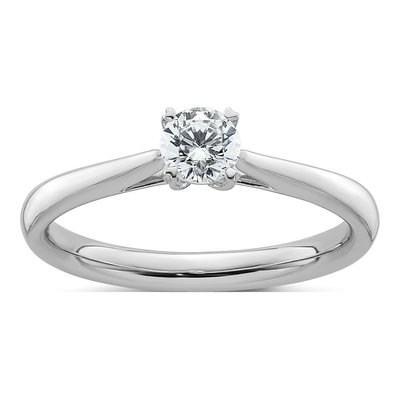 14K White Gold 1/3 ct tw Lab-Grown Diamond Round Solitaire Engagement Ring