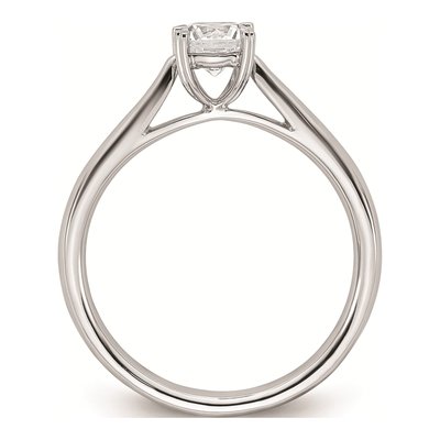 14K White Gold Round Solitaire Engagement Ring Mounting – view 3