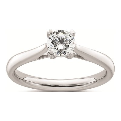 14K White Gold Round Solitaire Engagement Ring Mounting