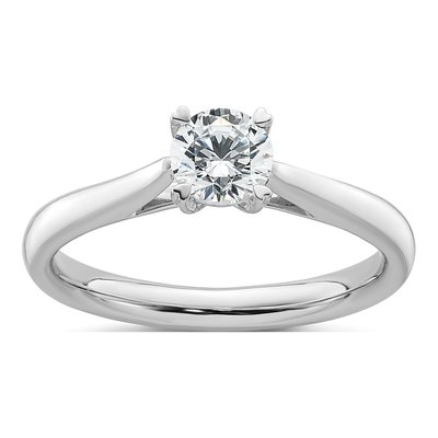 14K White Gold 1/2 ct tw Lab-Grown Diamond Round Solitaire Engagement Ring