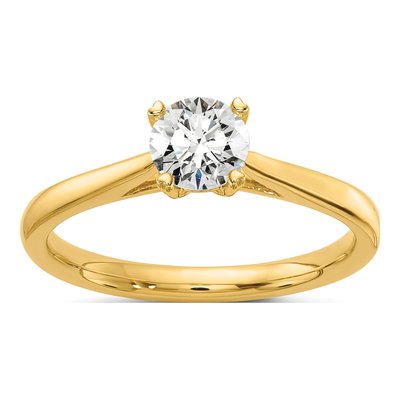 14K Yellow Gold 1/2 ct tw Lab-Grown Diamond Round Solitaire Engagement Ring