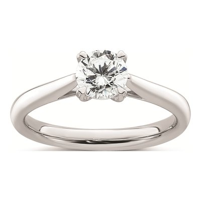 14K White Gold 4-Prong Round Solitaire Engagement Ring Mounting