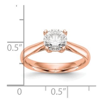 14K Rose Gold Round Solitaire Engagement Ring Mounting – view 3