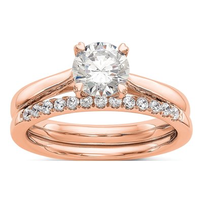 14K Rose Gold Round Solitaire Engagement Ring Mounting – view 5
