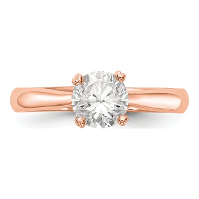 14K Rose Gold Round Solitaire Engagement Ring Mounting – view 6