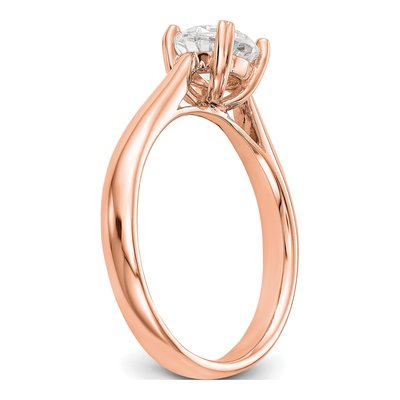 14K Rose Gold Round Solitaire Engagement Ring Mounting – view 8