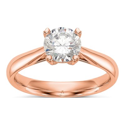 14K Rose Gold Round Solitaire Engagement Ring Mounting