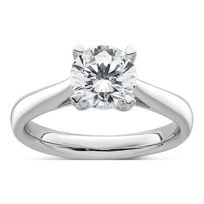 14K White Gold 4-Prong Engagement Ring Mounting