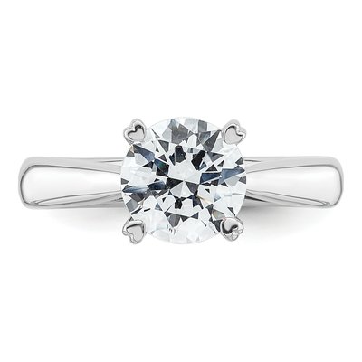 14K White Gold 4-Prong Round Solitaire Engagement Ring Mounting – view 5