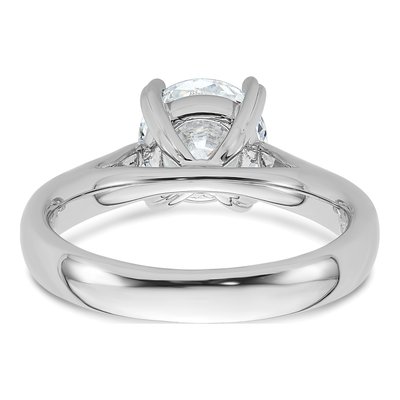 14K White Gold 4-Prong Round Solitaire Engagement Ring Mounting – view 6