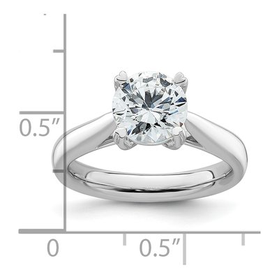 14K White Gold 4-Prong Round Solitaire Engagement Ring Mounting – view 8