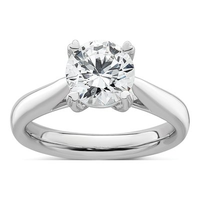 14K White Gold 4-Prong Round Solitaire Engagement Ring Mounting