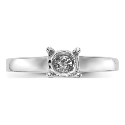 14K White Gold Round Solitaire Engagement Ring Mounting – view 4