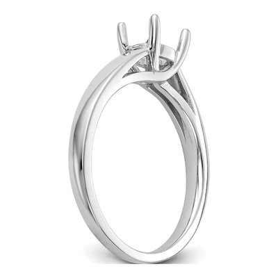 14K White Gold Round Solitaire Engagement Ring Mounting – view 6