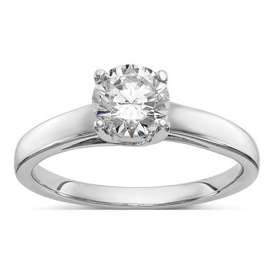 14K White Gold Round Solitaire Engagement Ring Mounting – view 7