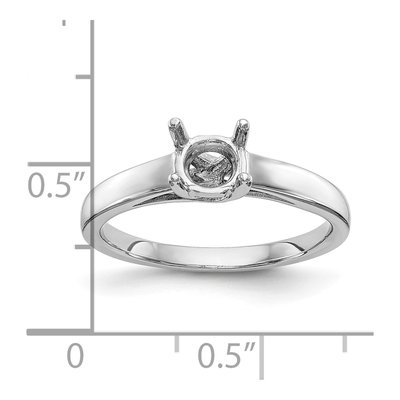 14K White Gold Round Solitaire Engagement Ring Mounting – view 8
