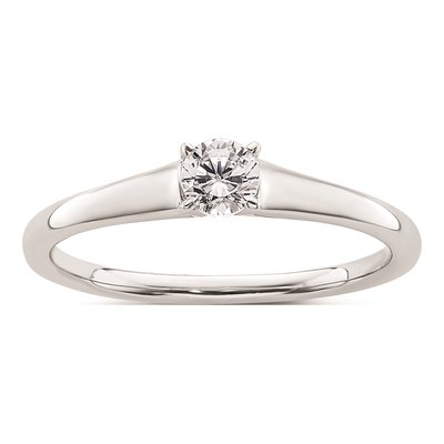 14K White Gold Round Solitaire Engagement Ring Mounting