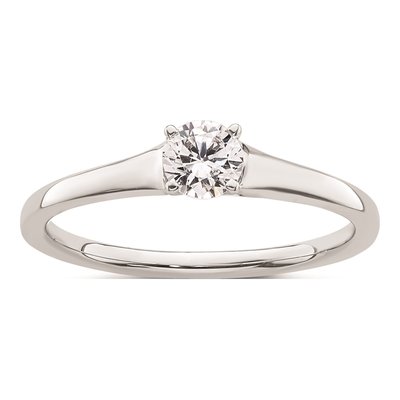 14K White Gold 4-Prong Round Engagement Ring Mounting
