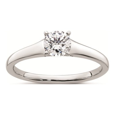 14K White Gold Solitaire Engagement Ring Mounting