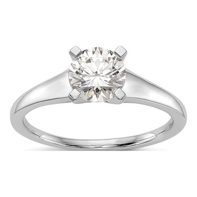 10K White Gold Solitaire Engagement Ring Mounting