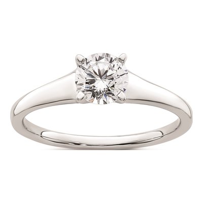 14K White Gold 4-Prong Round Solitaire Engagement Ring Mounting