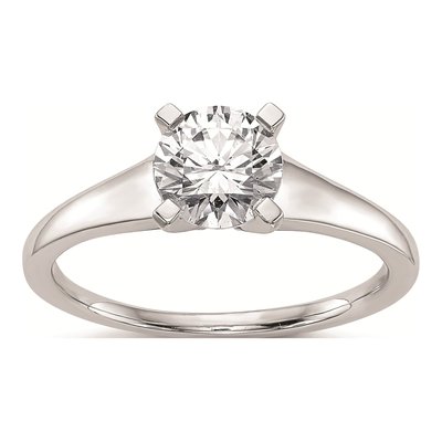 14K White Gold 4-Prong Round Solitaire Engagement Ring Mounting