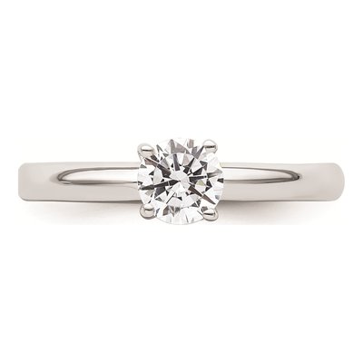 14K White Gold Round Solitaire Engagement Ring Mounting – view 5