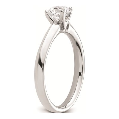 14K White Gold Round Solitaire Engagement Ring Mounting – view 7