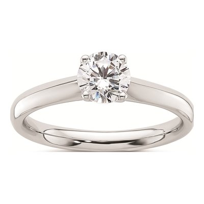 14K White Gold Round Solitaire Engagement Ring Mounting