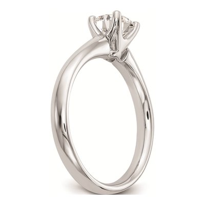 14K White Gold Round Solitaire Engagement Ring Mounting – view 6