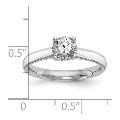 14K White Gold Round Solitaire Engagement Ring Mounting – view 7