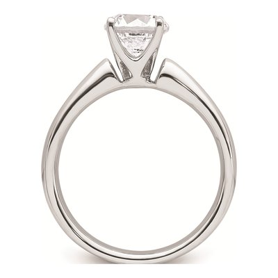 14K White Gold Round Solitaire Engagement Ring Mounting – view 3