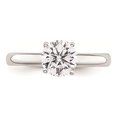 14K White Gold Round Solitaire Engagement Ring Mounting – view 5