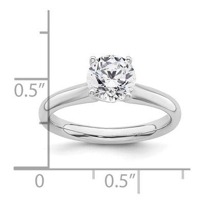 14K White Gold Round Solitaire Engagement Ring Mounting – view 8