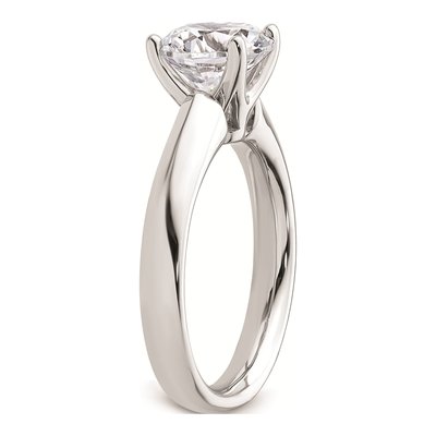 14K White Gold 4-Prong Round Solitaire Engagement Ring Mounting – view 7