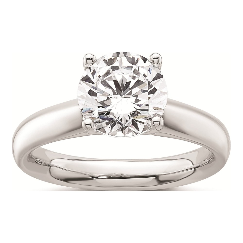 14K White Gold 4-Prong Round Solitaire Ring Mounting