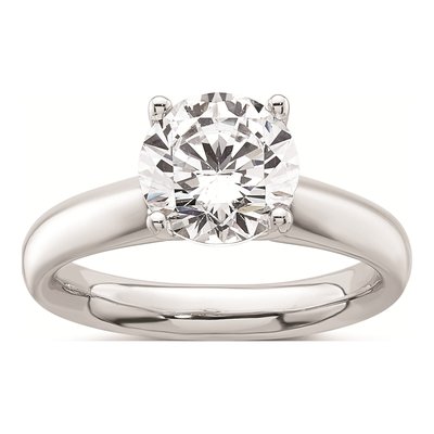 14K White Gold 4-Prong Round Solitaire Engagement Ring Mounting