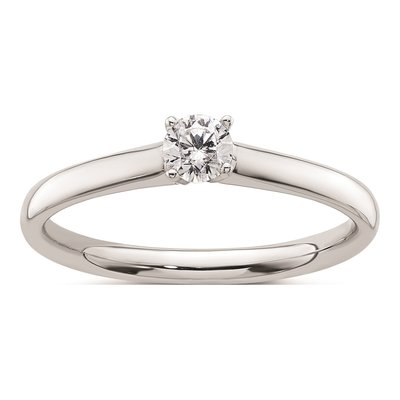 14K White Gold Round Solitaire Engagement Ring Mounting