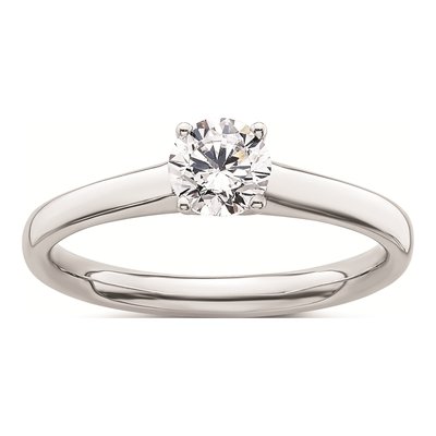 14K White Gold Solitaire Engagement Ring Mounting
