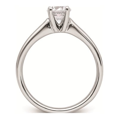 14K White Gold Round Solitaire Engagement Ring Mounting – view 3