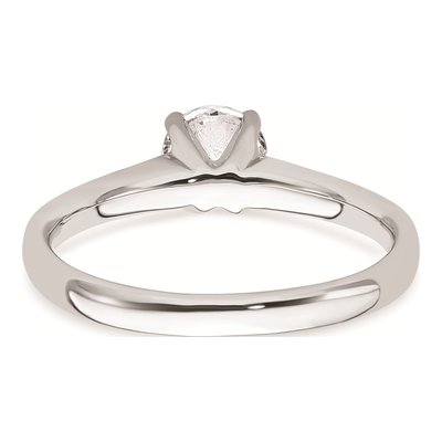 14K White Gold Round Solitaire Engagement Ring Mounting – view 6
