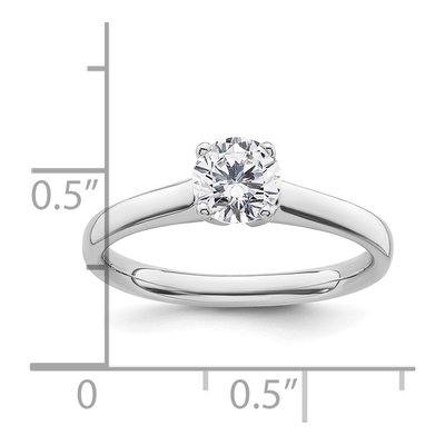 14K White Gold Round Solitaire Engagement Ring Mounting – view 8