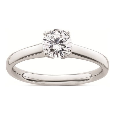 14K White Gold Round Solitaire Engagement Ring Mounting