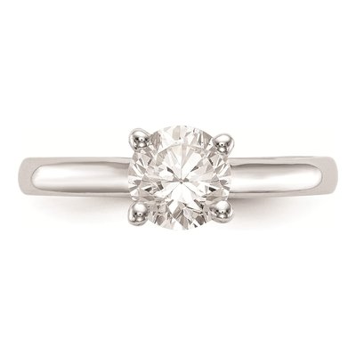 14K White Gold Round Solitaire Engagement Ring Mounting – view 4