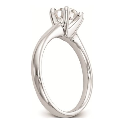 14K White Gold Round Solitaire Engagement Ring Mounting – view 6