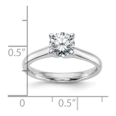 14K White Gold Round Solitaire Engagement Ring Mounting – view 7