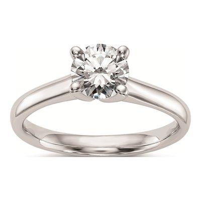 14K White Gold Round Solitaire Engagement Ring Mounting