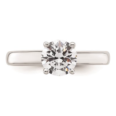 14K White Gold Round Solitaire Engagement Ring Mounting – view 5