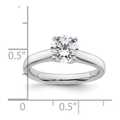 14K White Gold Round Solitaire Engagement Ring Mounting – view 8